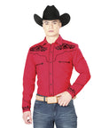 El General Embroidery Western Shirt Red/Black 40989