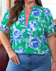 Plus Size Floral Short Sleeve Top