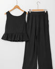 Teresa Ribbed Ruffle Tank Top and Pants Set