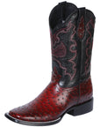 El General Rodeo Boot - Printed Avestruz Burgundy 41901