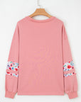 Floral Patchwork Long Sleeve Sweatshirt