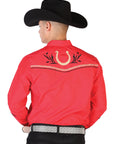 El General Embroidery Western Shirt Red/Black 43294