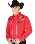 El General Embroidery Western Shirt Red/Black 43294