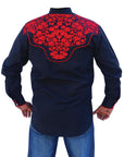 El Señor de los Cielos Embroidery Shirt Black/Red 43297