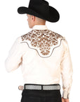 El Señor de los Cielos Embroidery Shirt Beige/Gold 43299