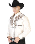 El Señor de los Cielos Embroidery Shirt Beige/Gold 43299