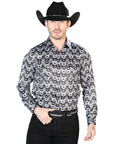 Black And Gray Casual Long Sleeve Shirt 43939