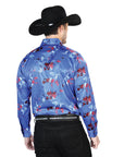 Blue Casual Long Sleeve Shirt 43942