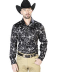 Black And Beige Casual Long Sleeve Shirt 43946