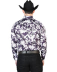 Purple Flower Print Long Sleeve Shirt 43948