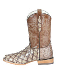 El General Men's Exotic Monster Fish Rodeo Boots - Cream 44114