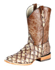 El General Men's Exotic Monster Fish Rodeo Boots - Cream 44114