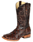 El General Men's Exotic Monster Fish Rodeo Boots - Brown 44116