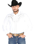 El General Embroidery Western Shirt White/Black 44298