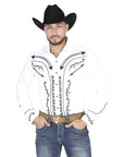 El General Embroidery Western Shirt White/Black 44300