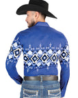 El General - Casual Long Sleeve Shirt - Blue 44449