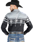 El General - Casual Long Sleeve Shirt - Black/Gray 44452
