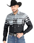 El General - Casual Long Sleeve Shirt - Black/Gray 44452