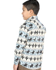 Casual Long-Sleeve Shirt by El General Blue 44494