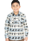 Casual Long-Sleeve Shirt by El General Blue 44494