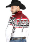 El General - Casual Long Sleeve Shirt - Burgundy 44497