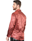 El General Burgundy/Gold Casual Long-Sleeve Shirt 44546