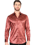 El General Burgundy/Gold Casual Long-Sleeve Shirt 44546