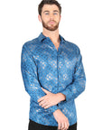 El General Teal Casual Long-Sleeve Shirt 44573