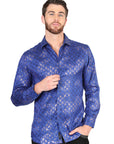 El General Royal Blue Casual Long-Sleeve Shirt 44575