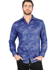 El General Royal Blue Casual Long-Sleeve Shirt 44575