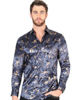 El General Navy Blue Casual Long-Sleeve Shirt 44589