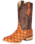 El General Men's Exotic Monster Fish Rodeo Boots - Honey 44606