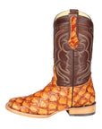 El General Men's Exotic Monster Fish Rodeo Boots - Honey 44606
