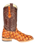 El General Men's Exotic Monster Fish Rodeo Boots - Honey 44606