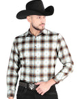El General - Casual Long Sleeve Shirt - Brown/Sand 44700
