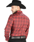 El General - Casual Long Sleeve Shirt - Red/Black 44705