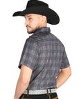 El General - Casual Long Sleeve Shirt - Gray/Brown 44708