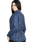 El General - Casual Long-Sleeve Shirt - Black/Blue 44721