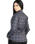 El General - Casual Long-Sleeve Shirt - Gray/Brown 44725