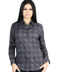 El General - Casual Long-Sleeve Shirt - Gray/Brown 44725