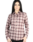El General - Casual Long-Sleeve Shirt - Beige/Red 44728
