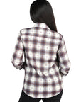 El General - Casual Long-Sleeve Shirt - Beige/Burgandy 44730