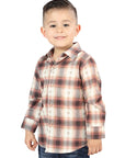 El General Orange/Beige Casual Long-Sleeve Shirt 44733