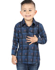 El General Black/Blue Casual Long-Sleeve Shirt 44738