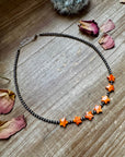 14 inch choker - spiny oyster star And Sterling Silver Pearls