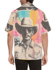 Baha Ranch Retro Pop Western Cool Cowboy Men's Camp Shirt
