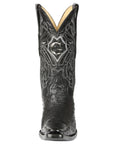 El General Men's Exotic Ostrich Leather Cowboy Boots - Black 45075