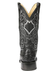 El General Men's Exotic Ostrich Leather Cowboy Boots - Black 45075
