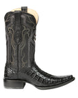 El General Men's Exotic Caiman Belly Cowboy Boots - Black 45078