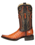 El General Men's Exotic Caiman Belly Cowboy Boots - Cognac 45080